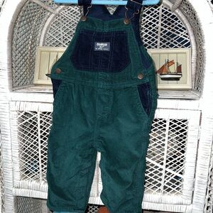 OshKosh B'gosh Green and Navy Corduroy Overalls